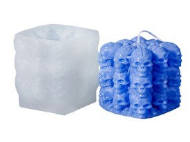 Molde silicona cubo de calaveras